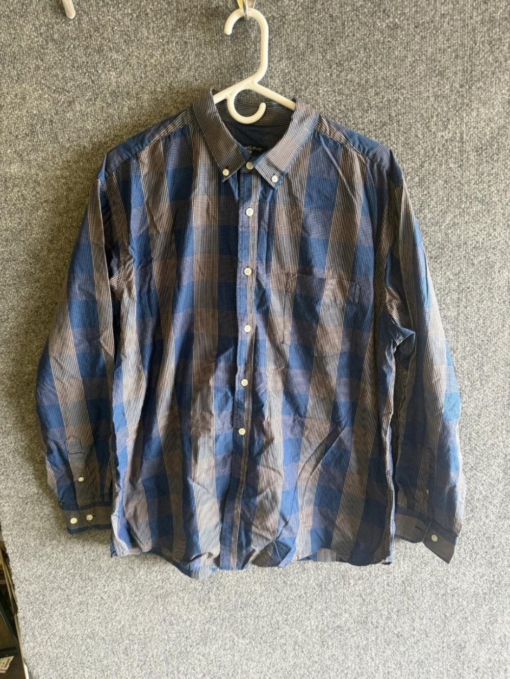 Double Pump Shirt Mens XL Blue Stripe Long Sleeve Button Down Casual Cotton